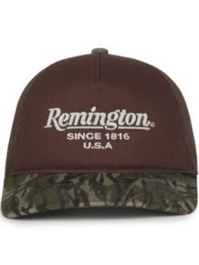 Remington Brown Trucker Cap with Camo Brim